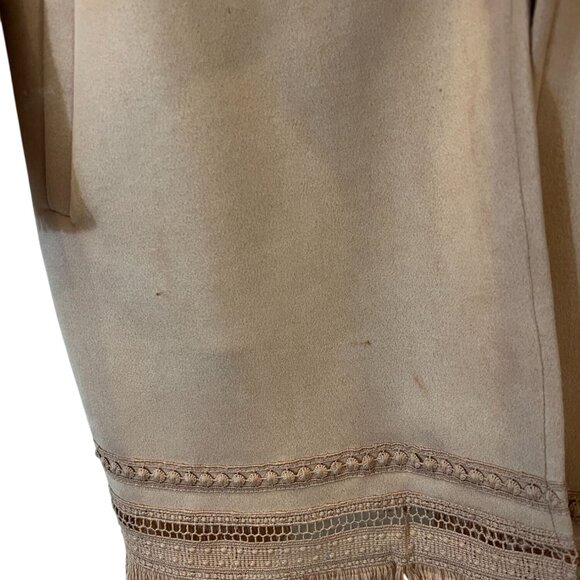 Zara Long Pink Duster Cardigan Jacket 3/4 Sleeves Fringe - Size XS - Picture 7 of 9